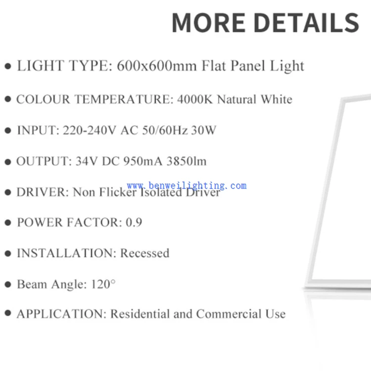 Led Flat Panel Light 220—277V 5600K